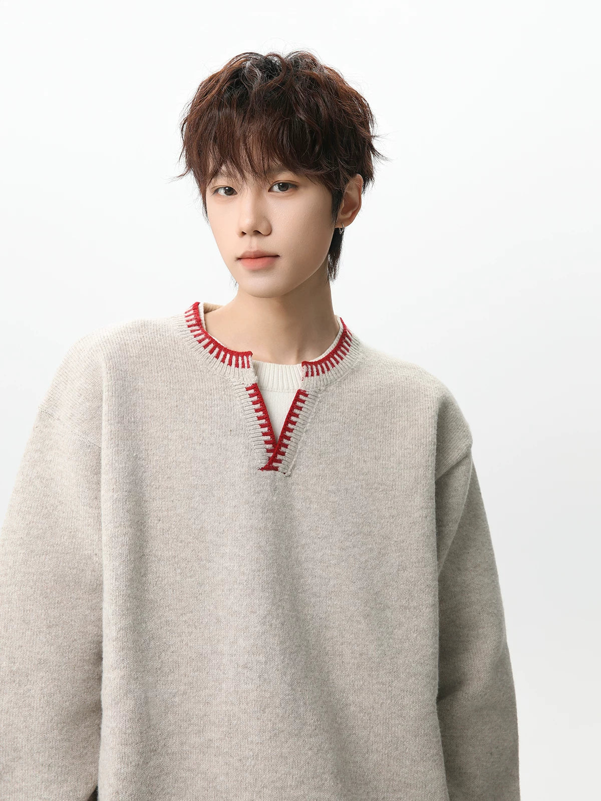 Ember Stitch Charcoal Knit Pullover