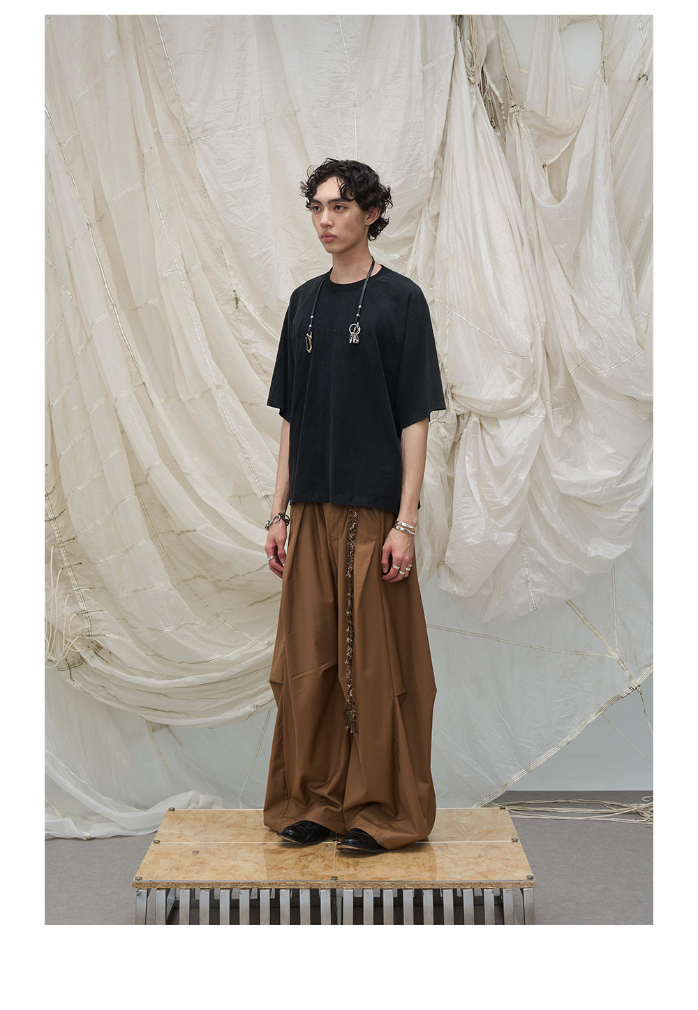 Architectural Pleated Leg Trousers