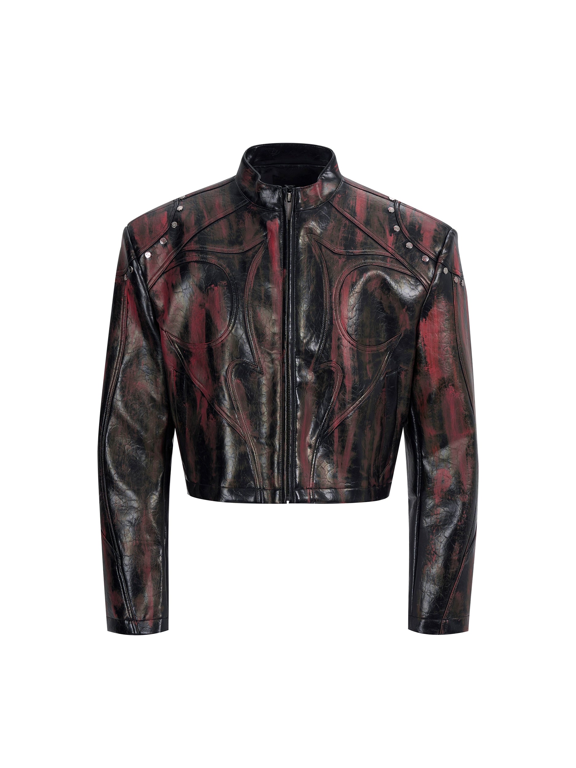 Cropped Sheer Panel Jacket