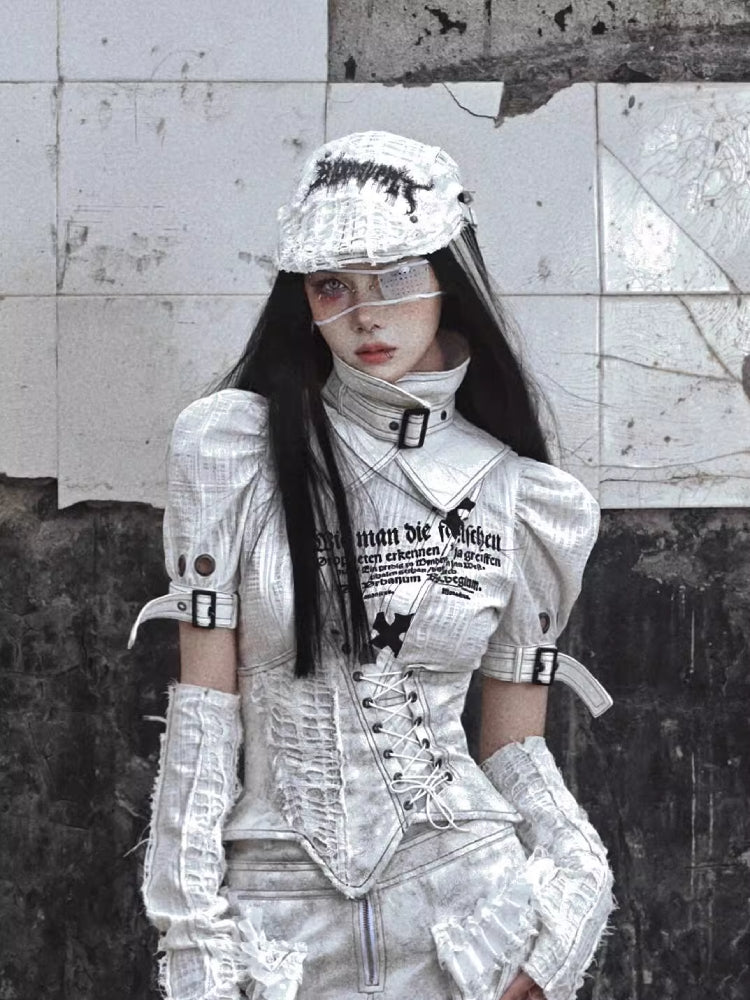 그래피티 디스트레스드 베레모 모자