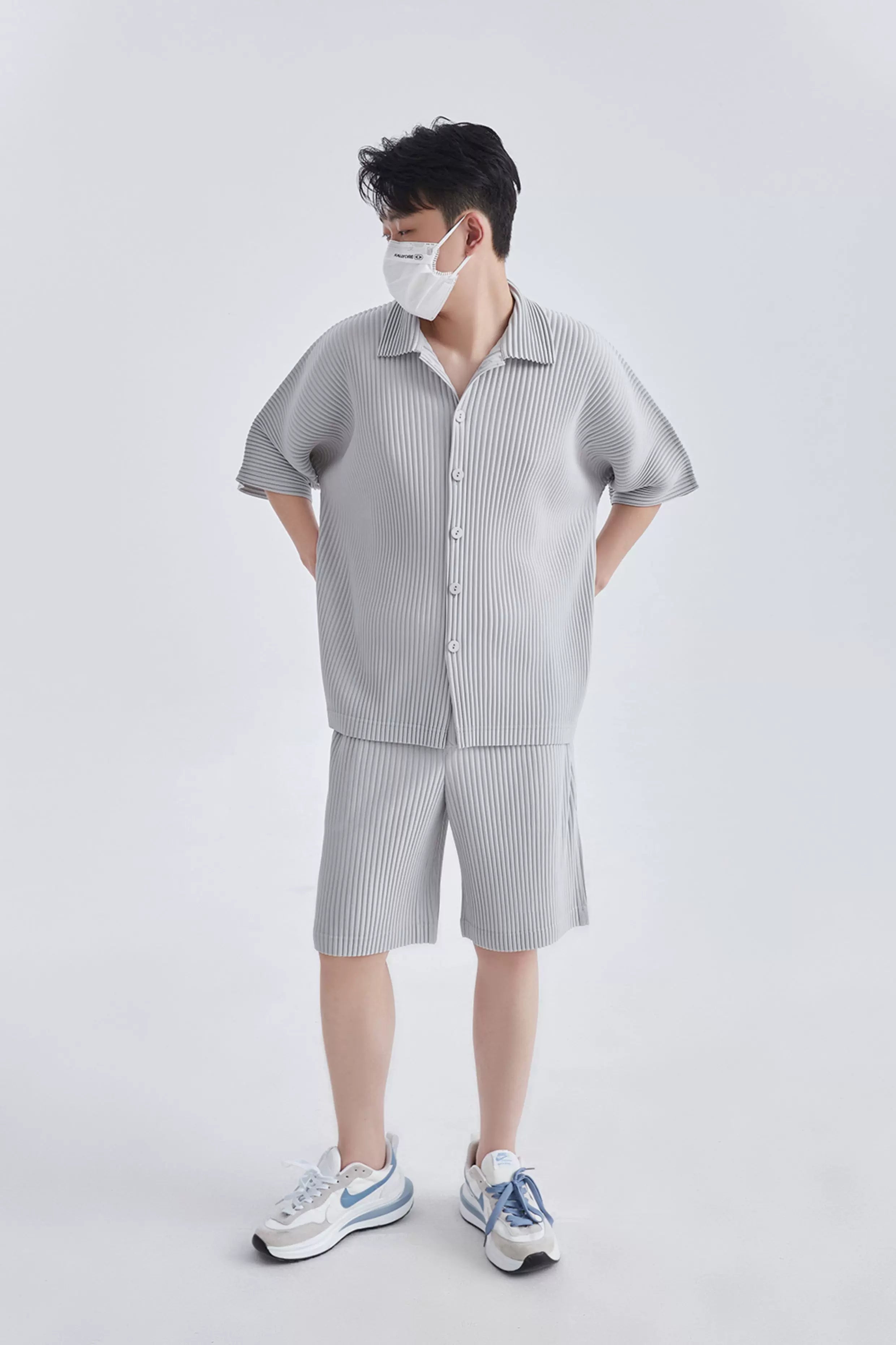 Mistfold Pleated Button Shirt