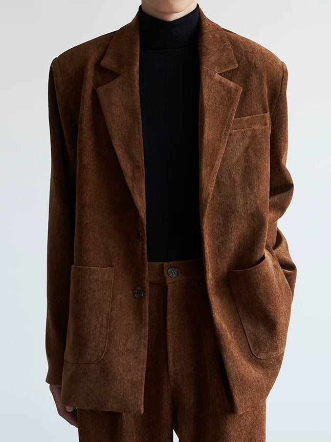 Chestnut Axis Minimal Tailored Blazer