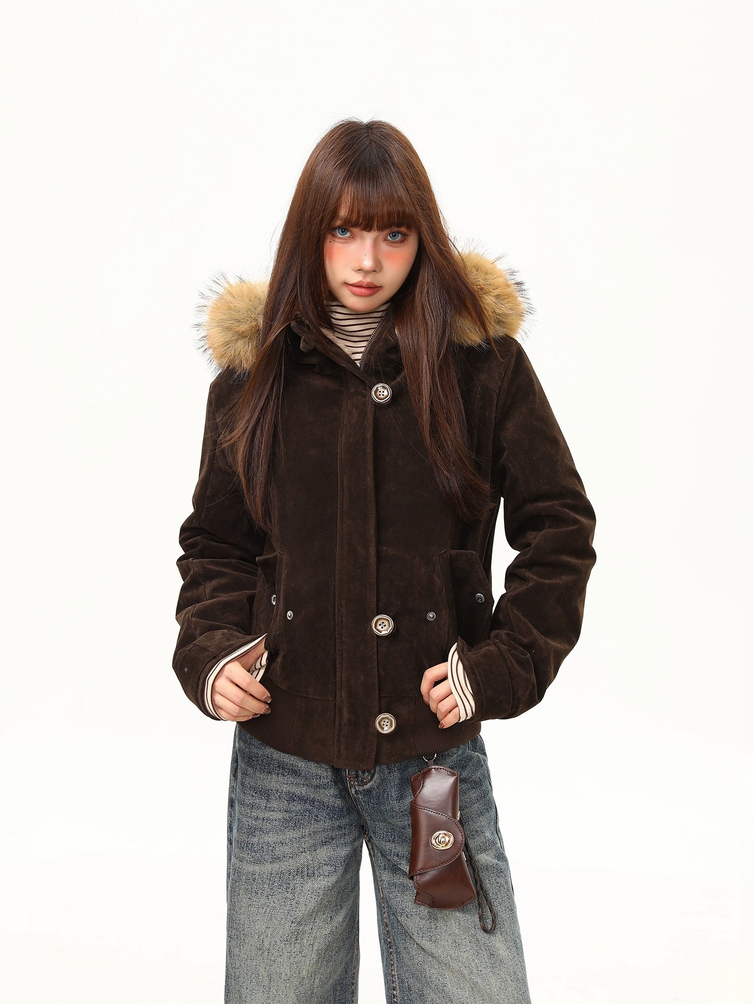 Mocha Trail Faux-Fur Hood Jacket