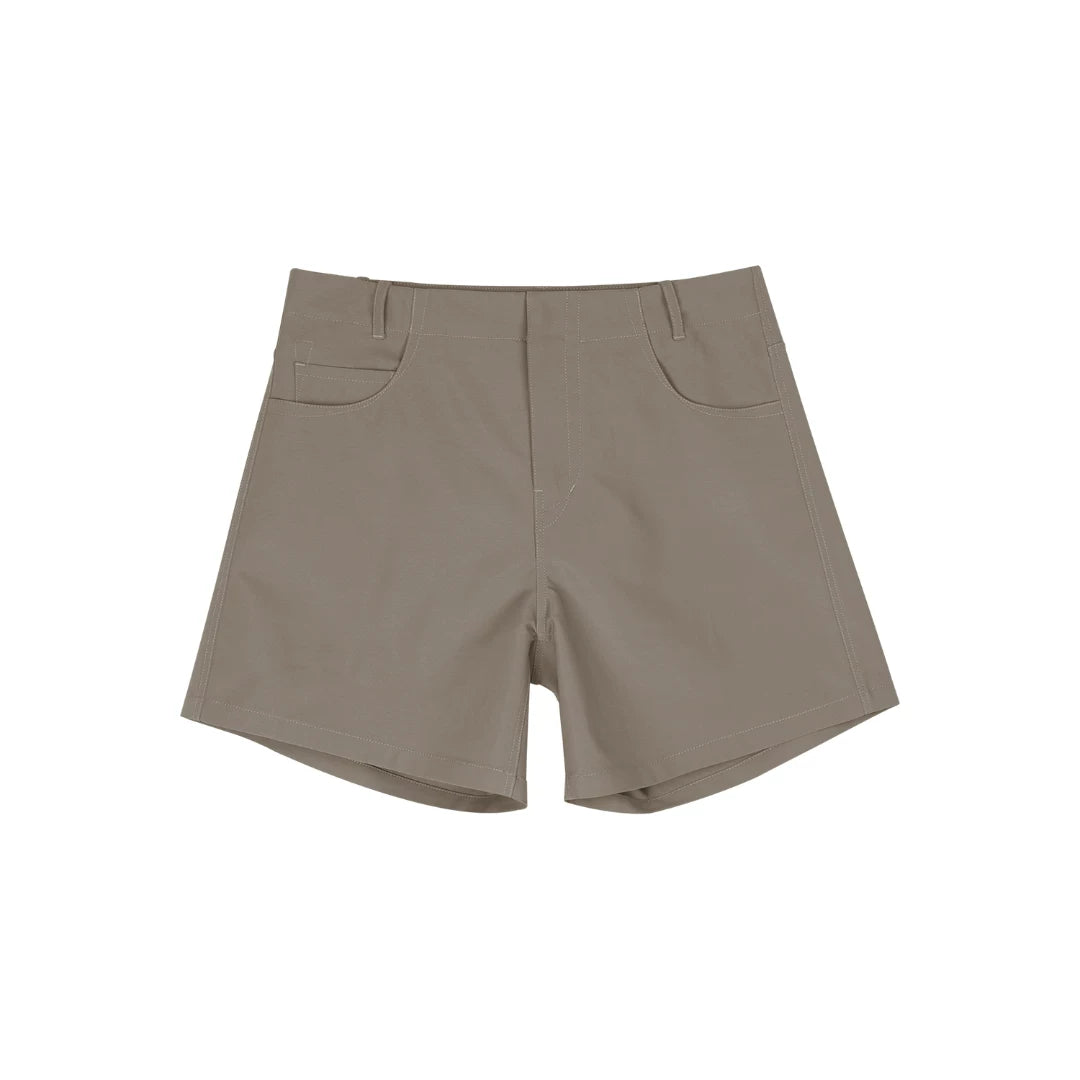 High-Waisted Buckleback Tailored Shorts