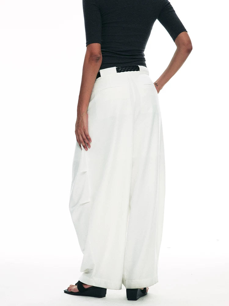 Draped Pleat Sarouel Trousers
