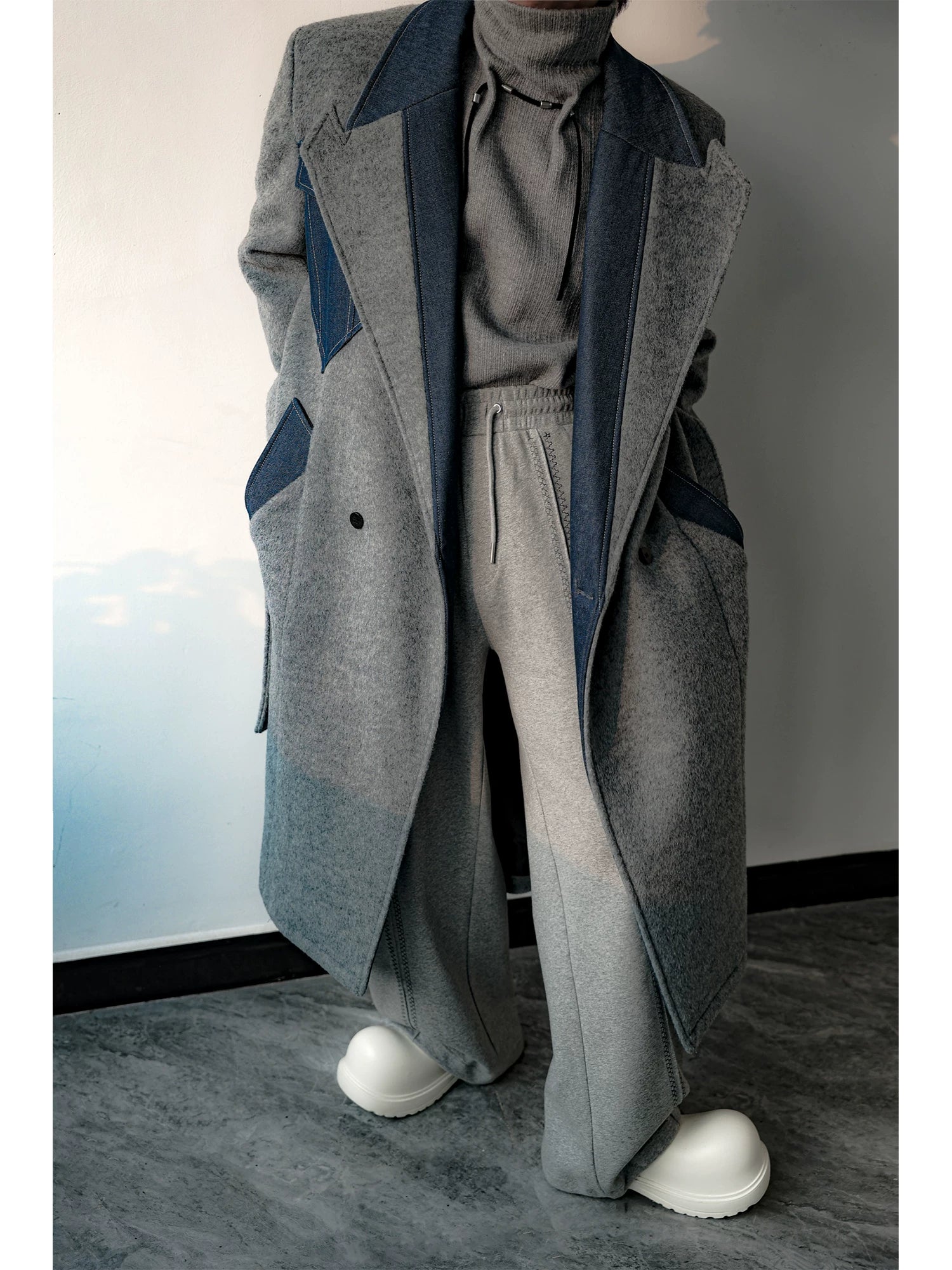 Glacier Fuse Two-Tone Panel Overcoat