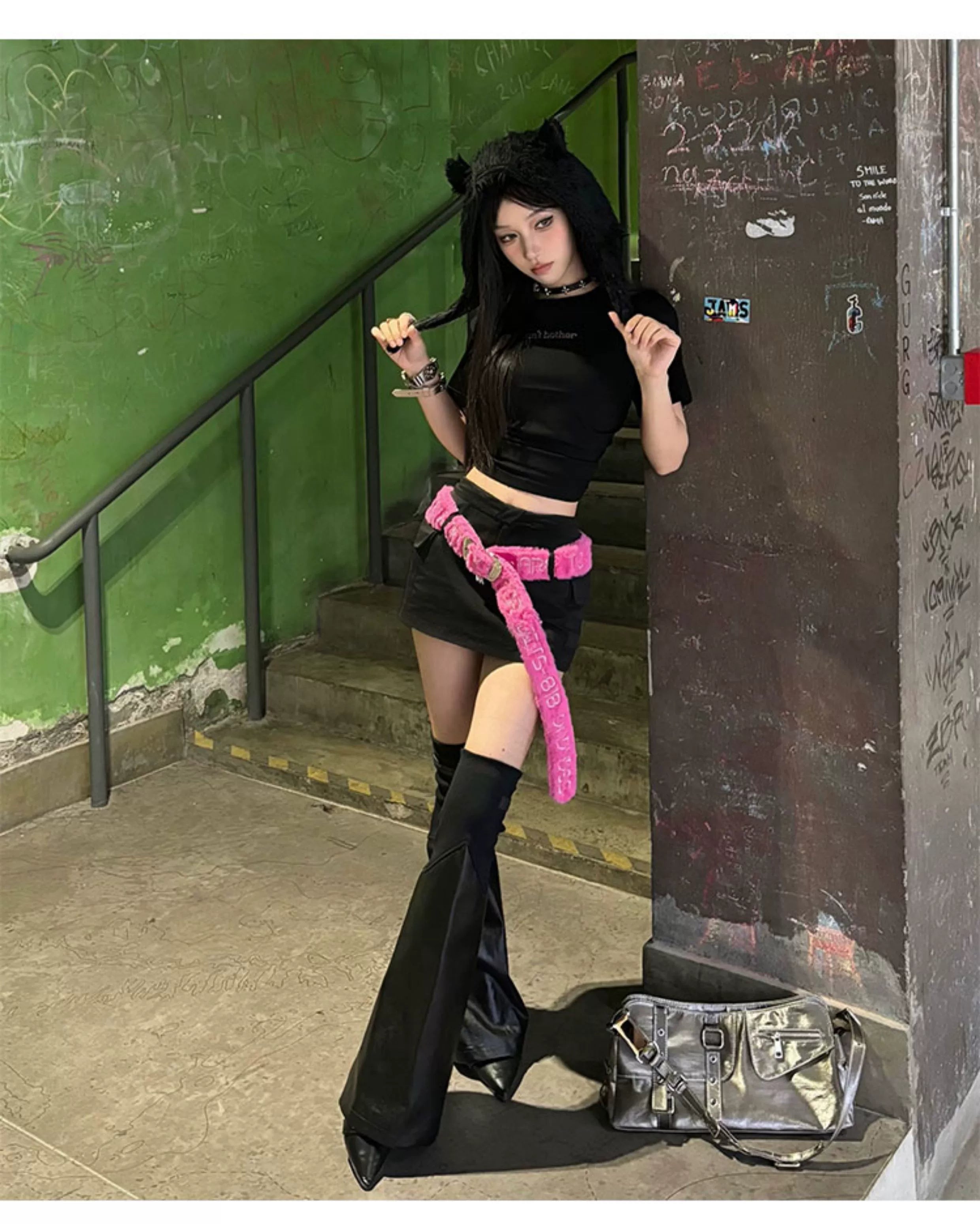 Fuzzy Statement Western Buckle Belt