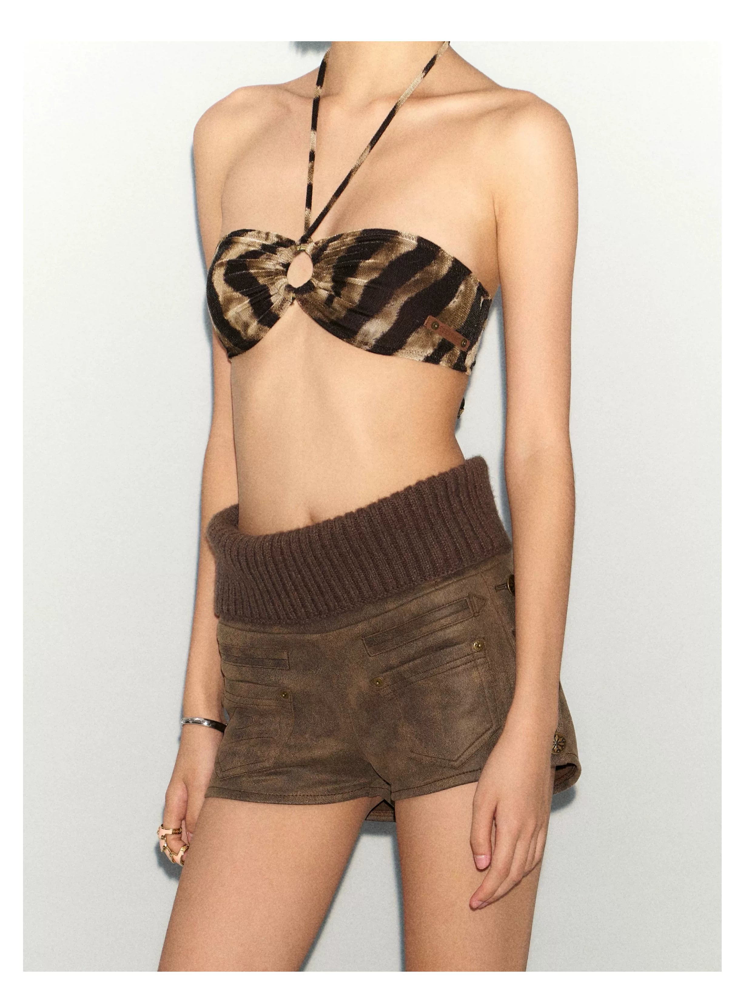 Bronze Mirage Stripe Drape Top