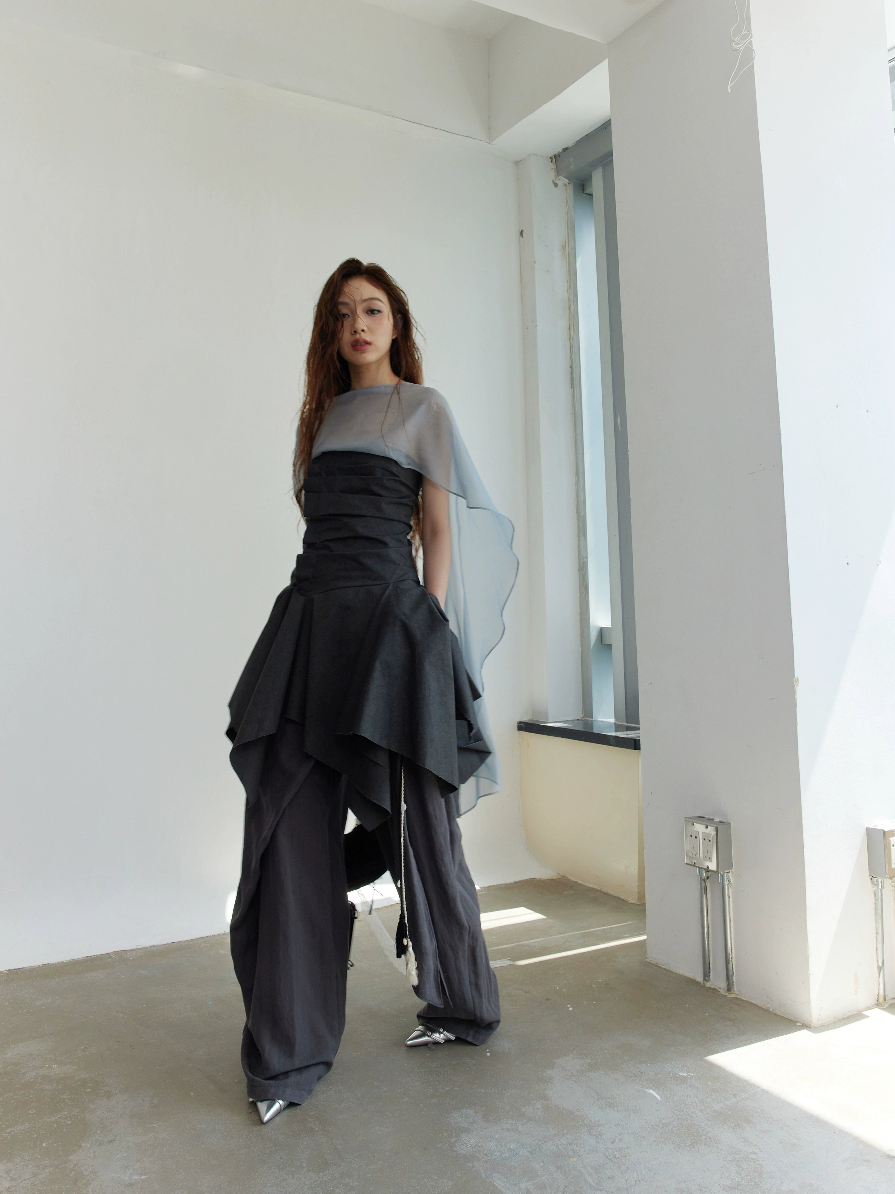 Draped Asymmetric Tops