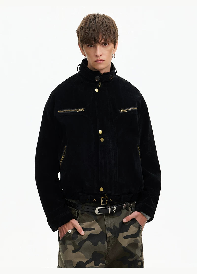 Midnight Garrison Velvet Utility Jacket