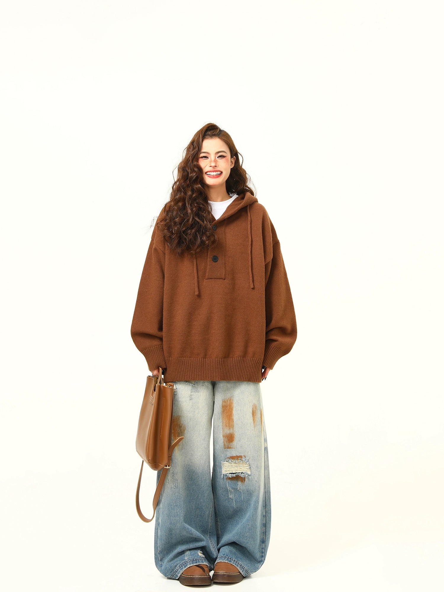 Cozy Knit Hoodie Pullover Sweater