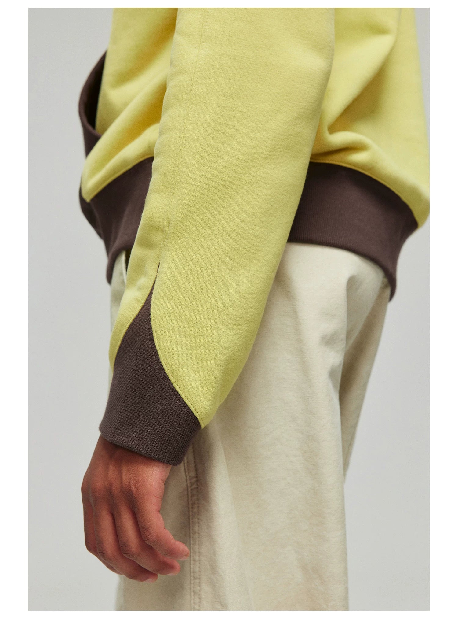 Lime and Brown Colorblock Hoodie