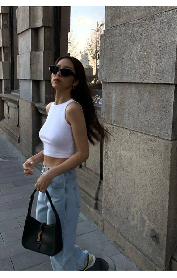 Summer Black Knitted Tank Top - chiclara