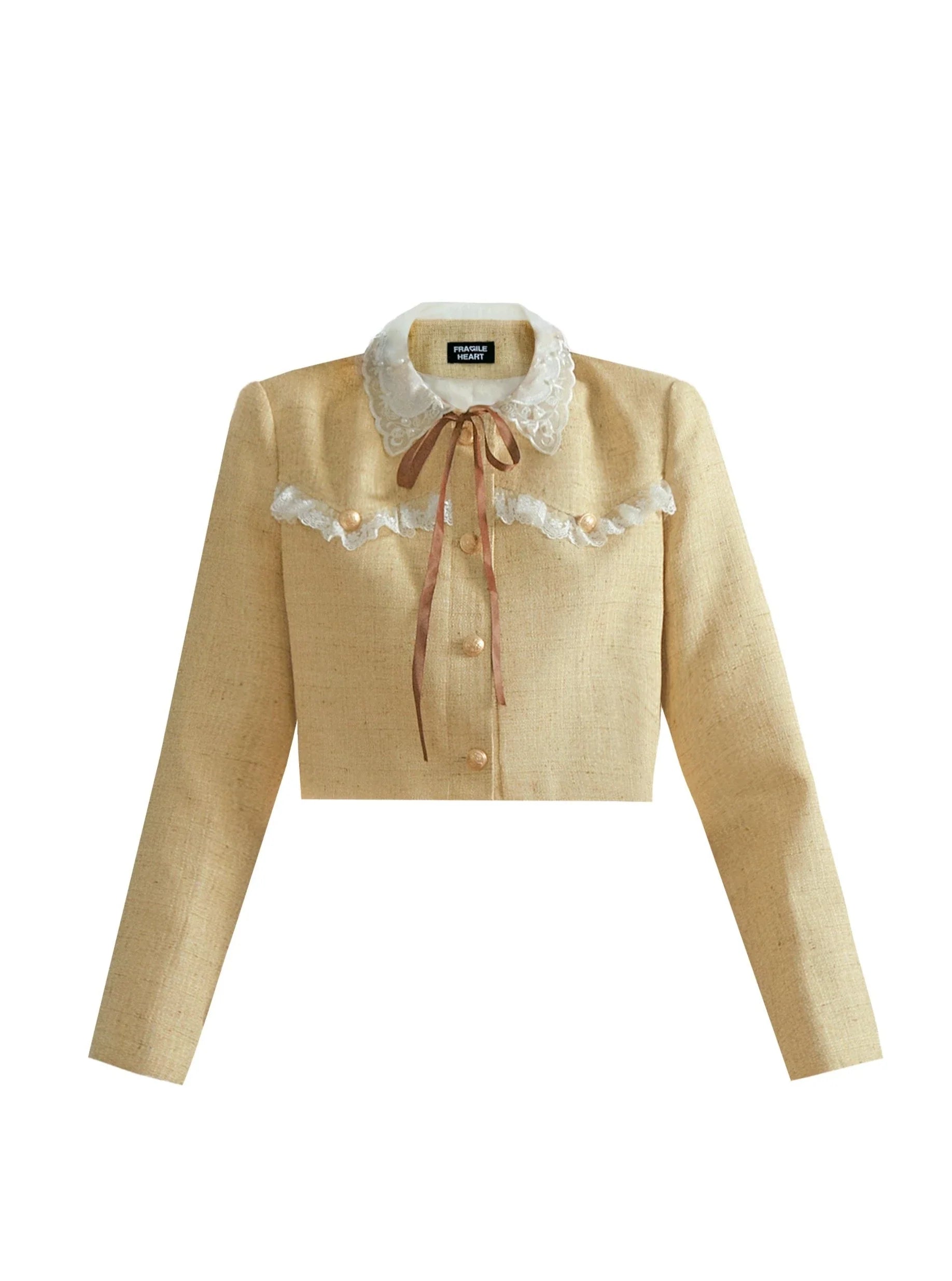 Veste de récolte vintage prairie chic et ensemble de jupe midi midi en ligne - blé doré