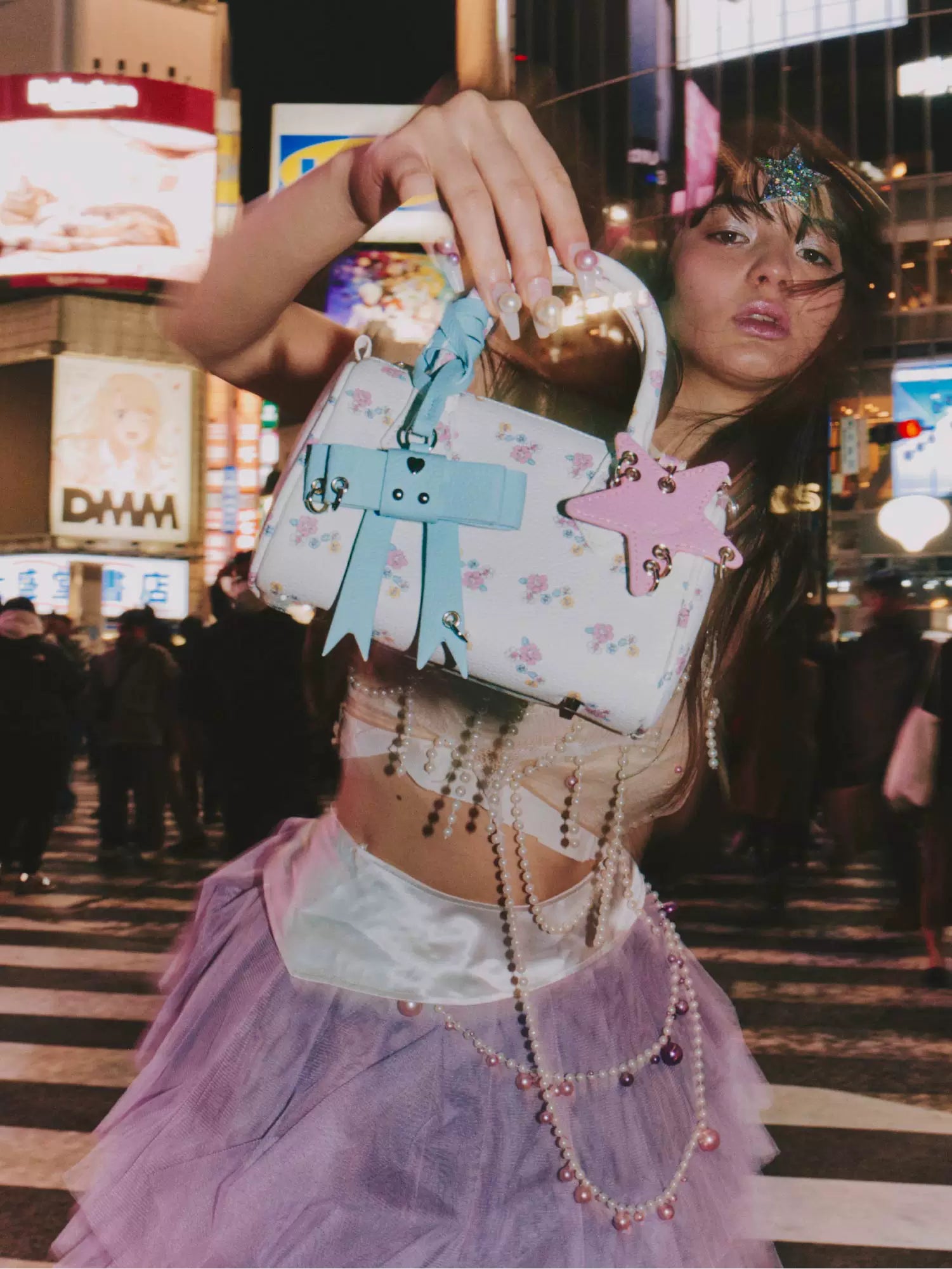 Floral Bow Mini Boston Crossbody Bag - view 1