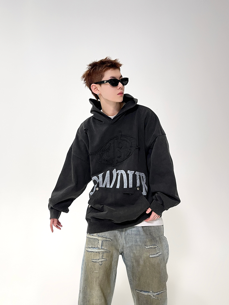 Emblem Oversize Badge Hoodie
