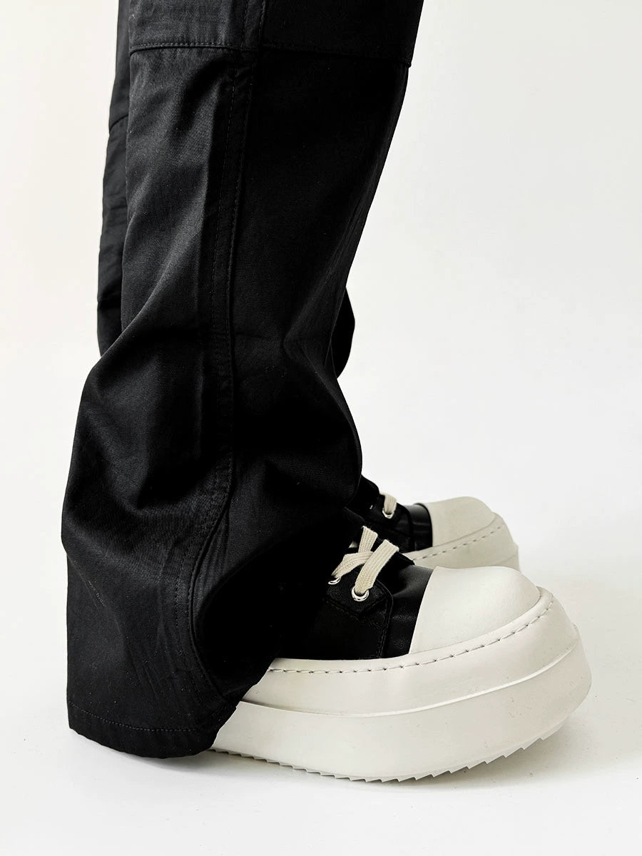 High-Top Black and White Chunky Platform Sneakers