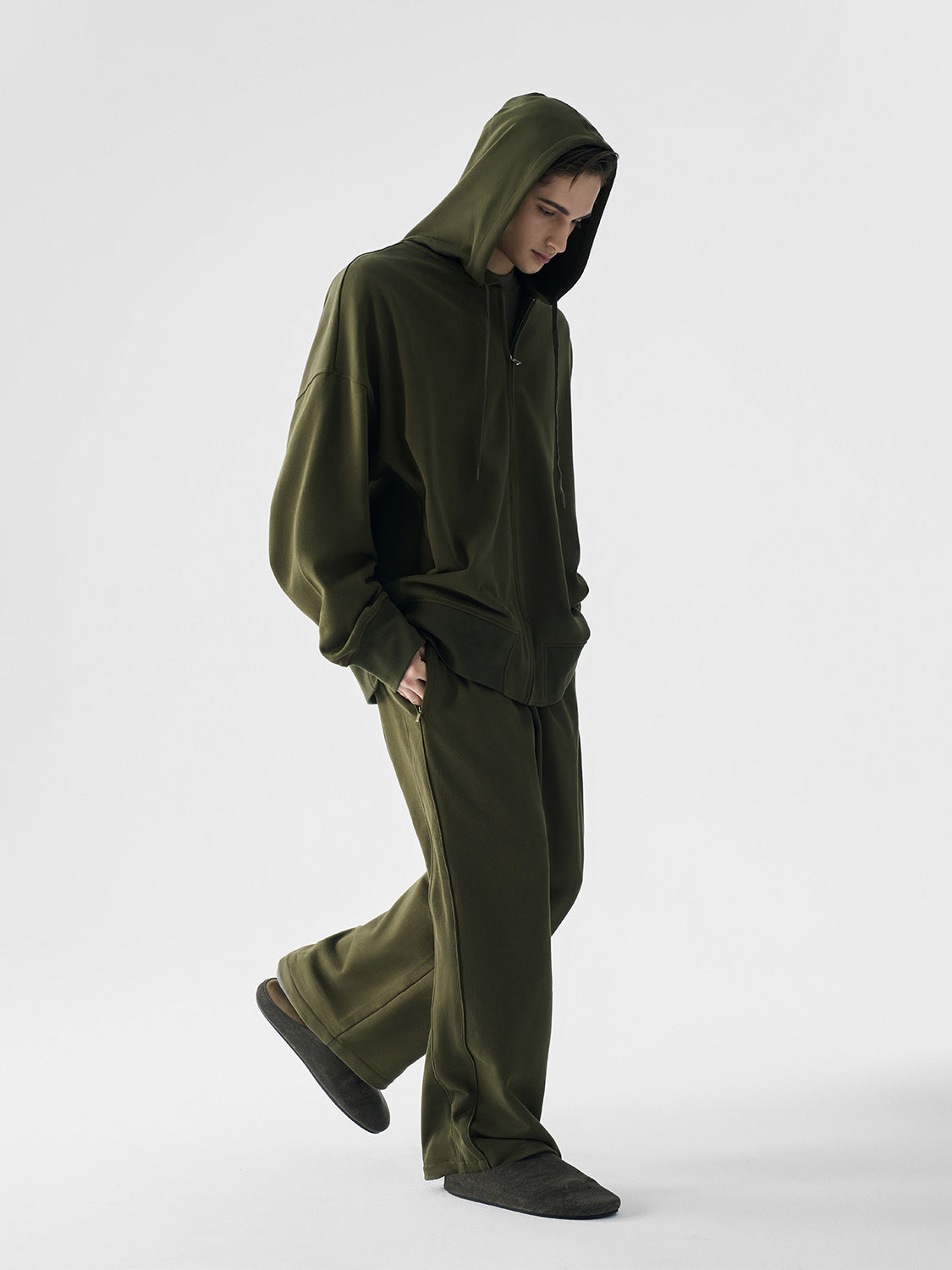 Shadow Luxe Oversized Zip Hoodie and Pants Setup