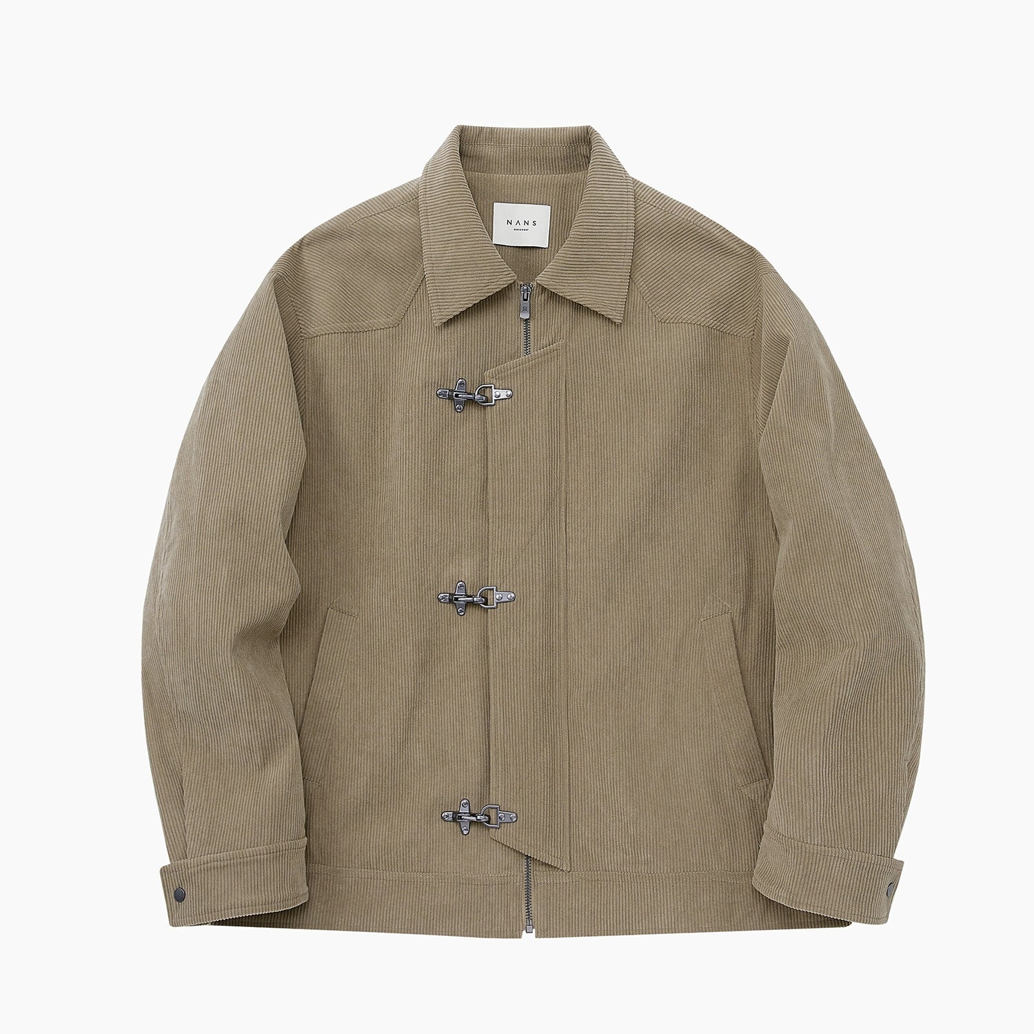 Chaqueta corta de collar cuadrado de prensa-stud