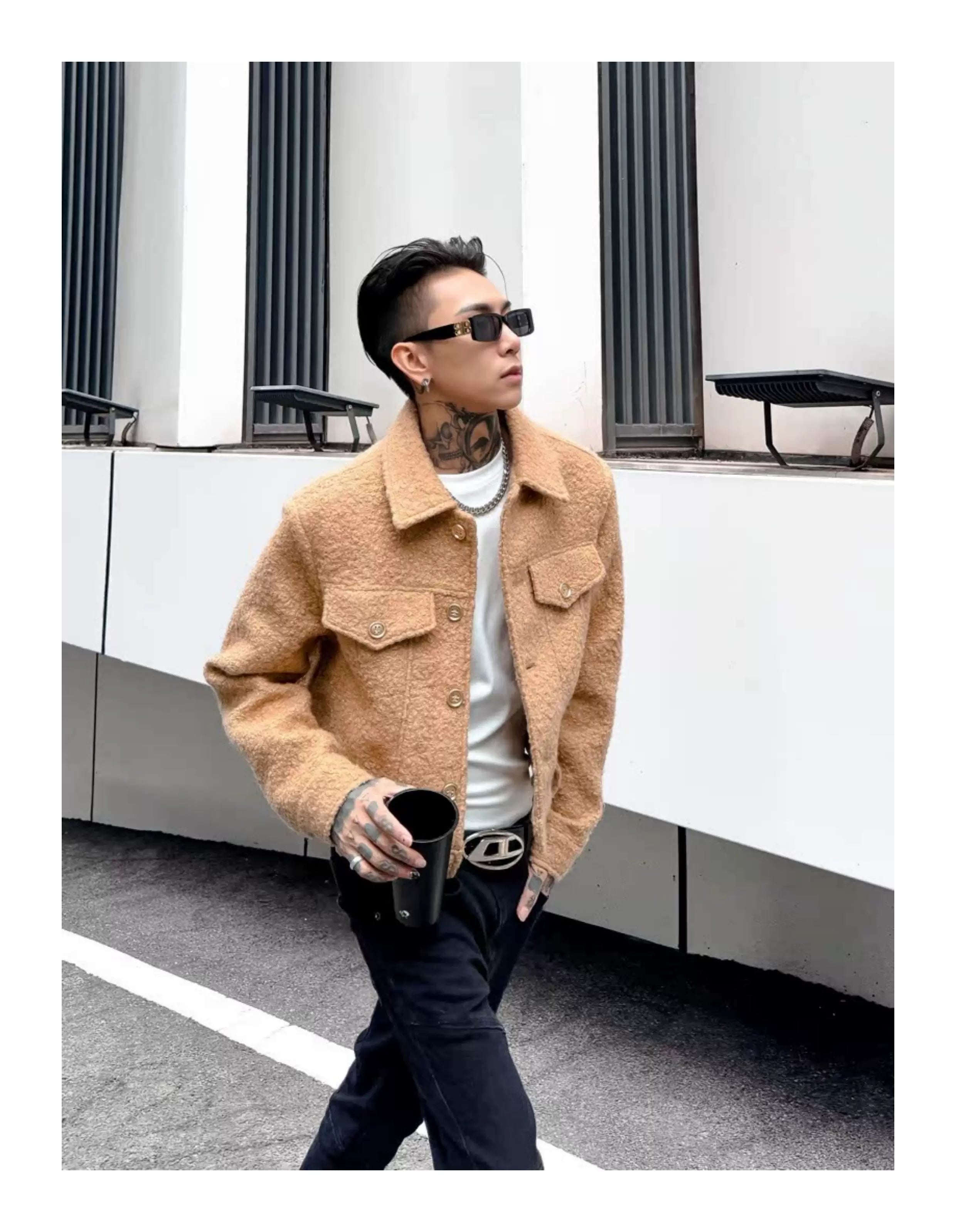 Teddy Cropped Trucker Jacket
