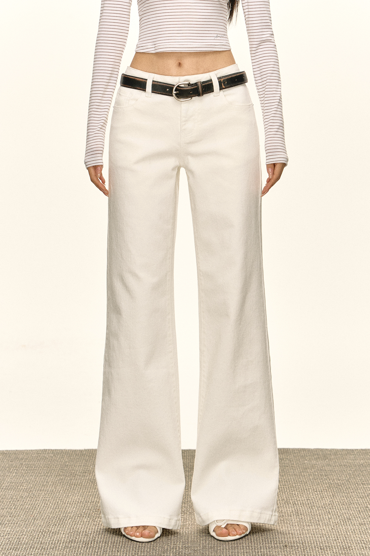Retro Slim Wide-leg Low-waist Jeans