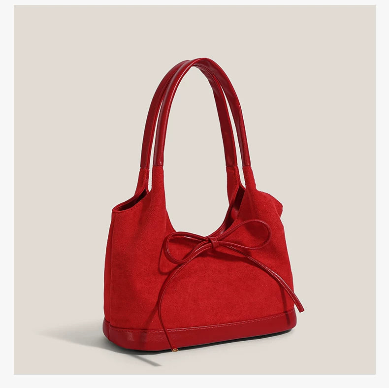 Velvet Bow Shoulder Bag