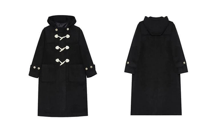 Winter Thicken College Style Hooded Mid-Length Melton Wool Coat - chiclara