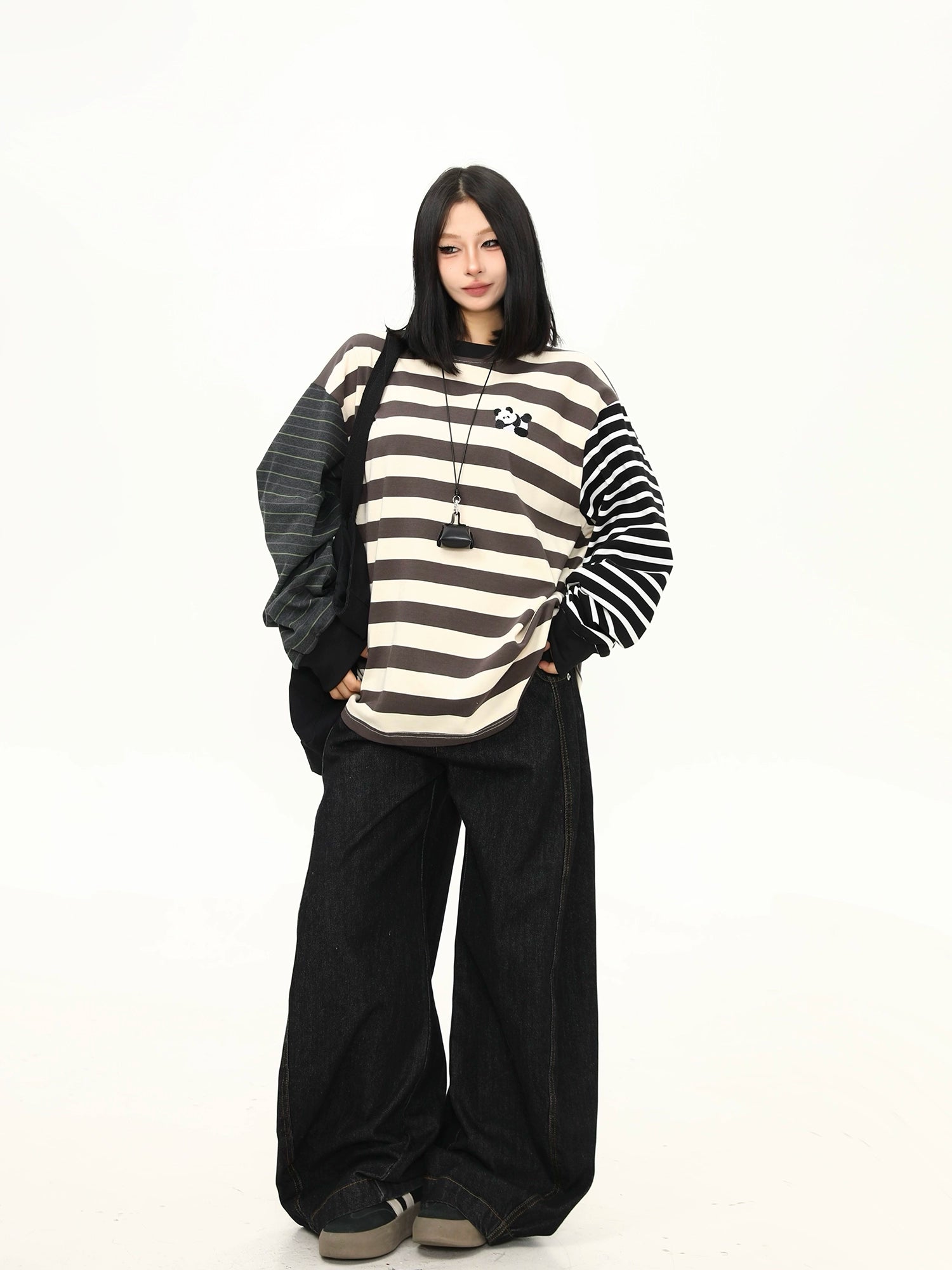 Monochrome Panda Remix Stripe Tee