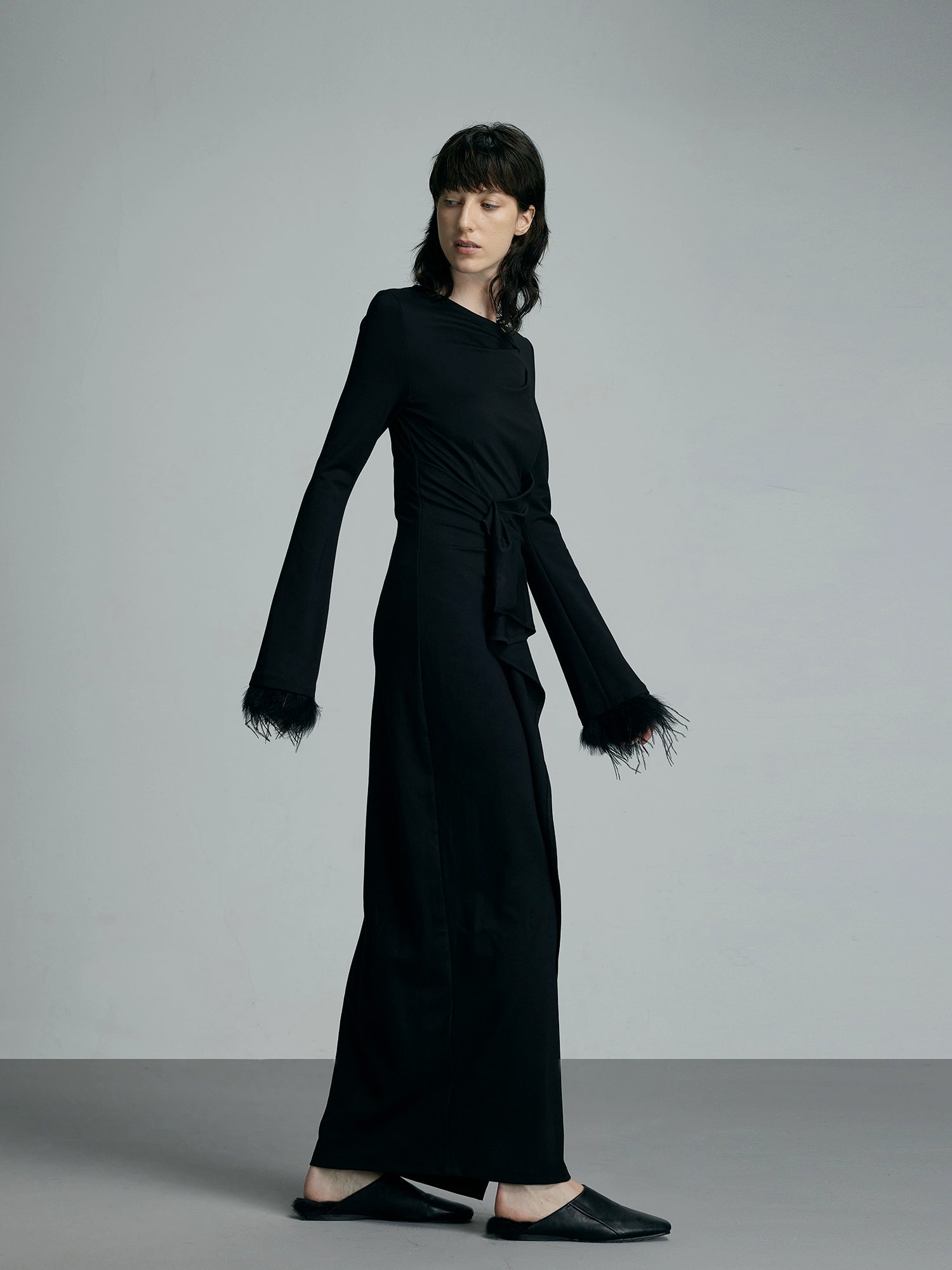 블랙 니트 드레스