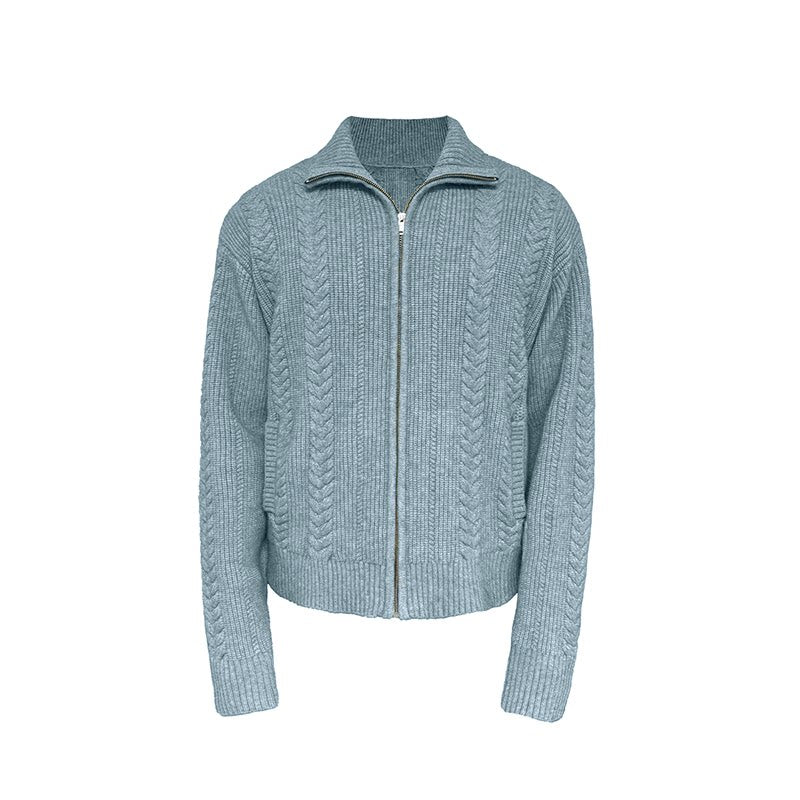Cozy Cable Zip-Up Wheat Cardigan
