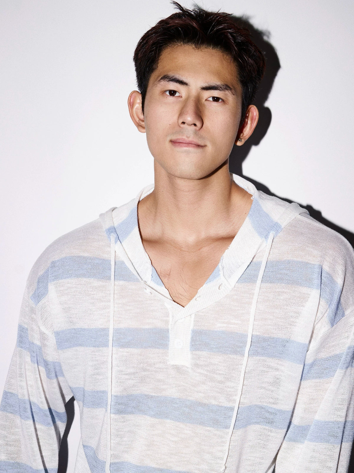 Coastal Stripe Lightweight Knit Hoodie