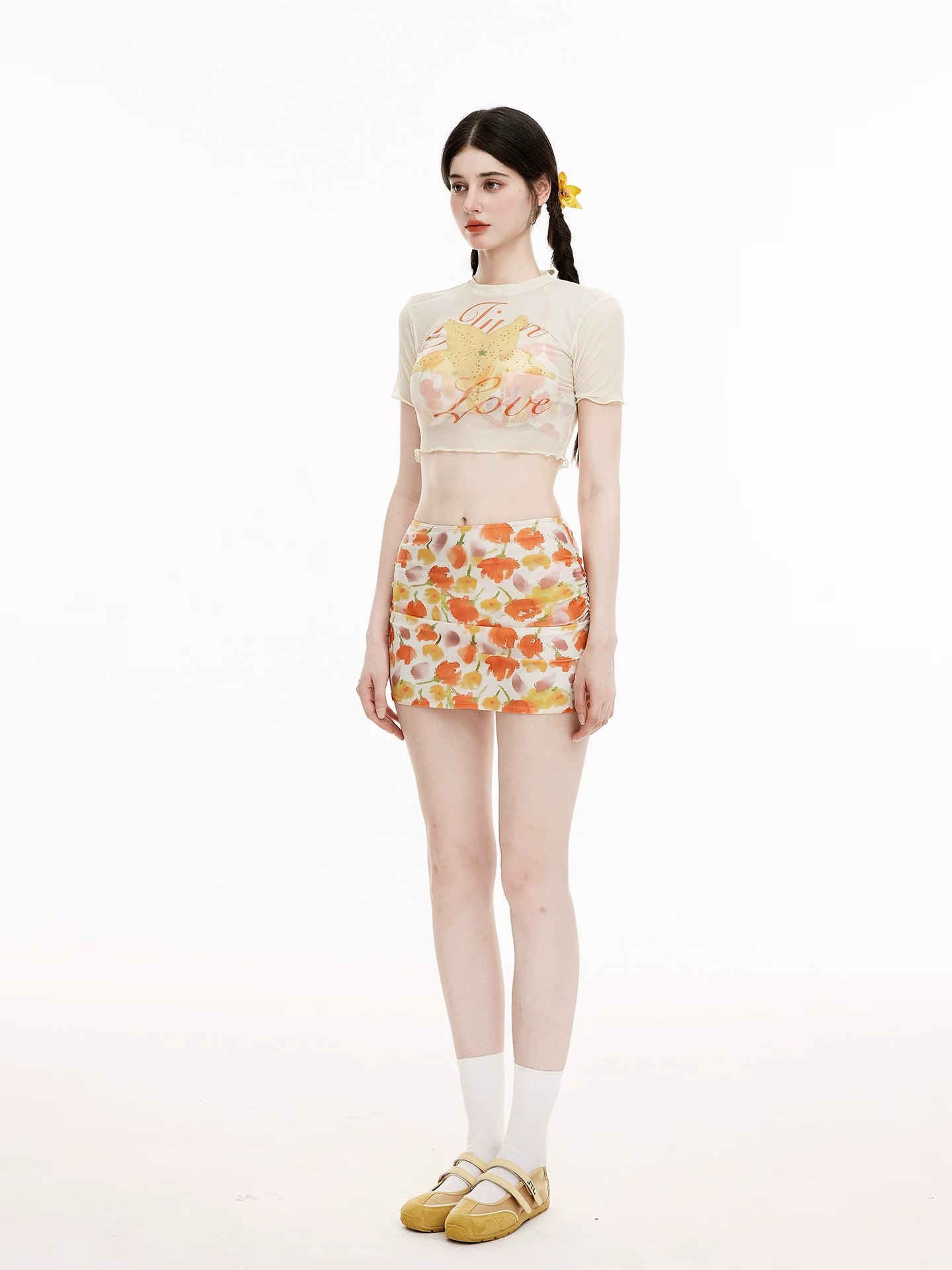 Citrus Bloom Mesh Swim Set