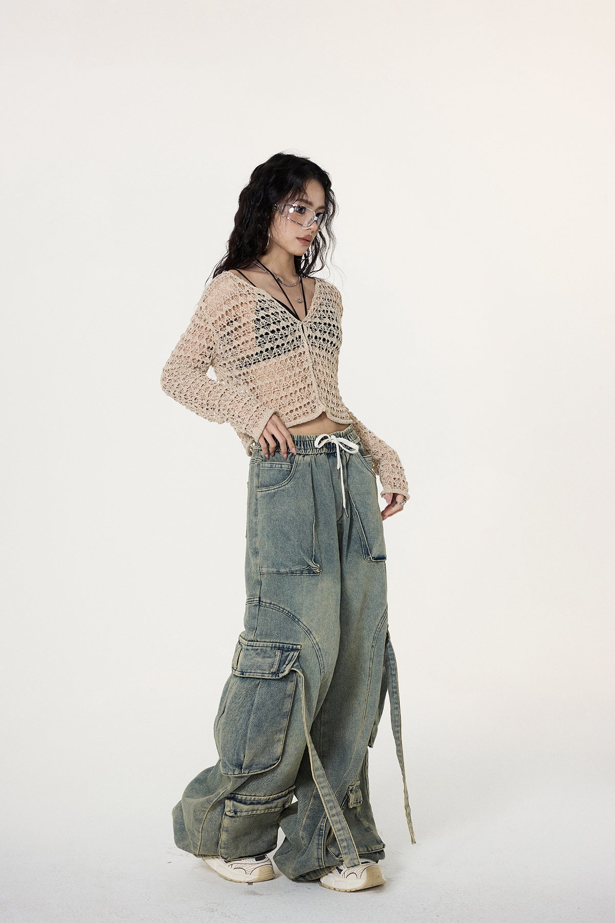 Crochet Button Crop Cardigan