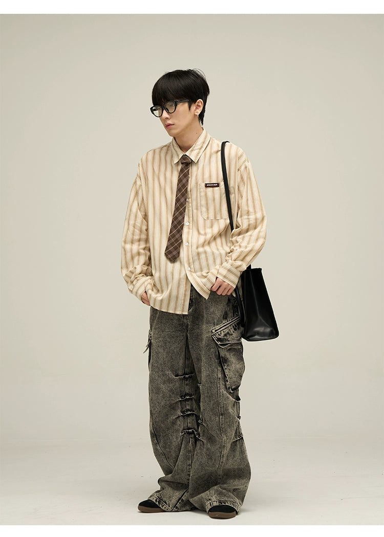 Classic Vertical Striped Oversized Shirt