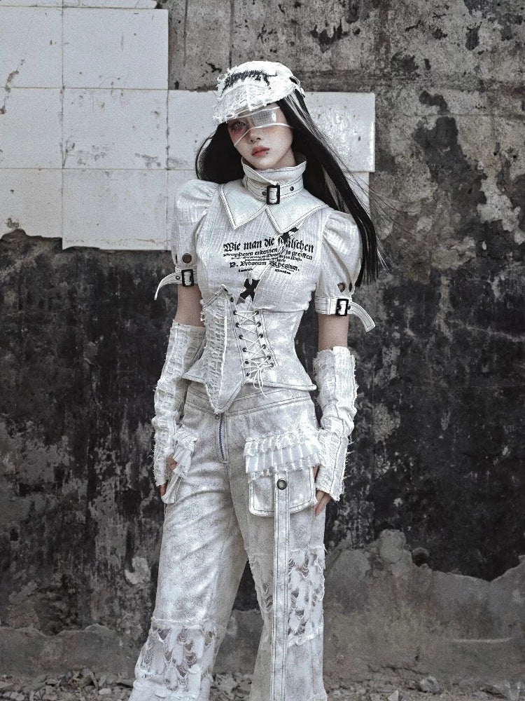 Corsé de Lace-Up White Lace-Up
