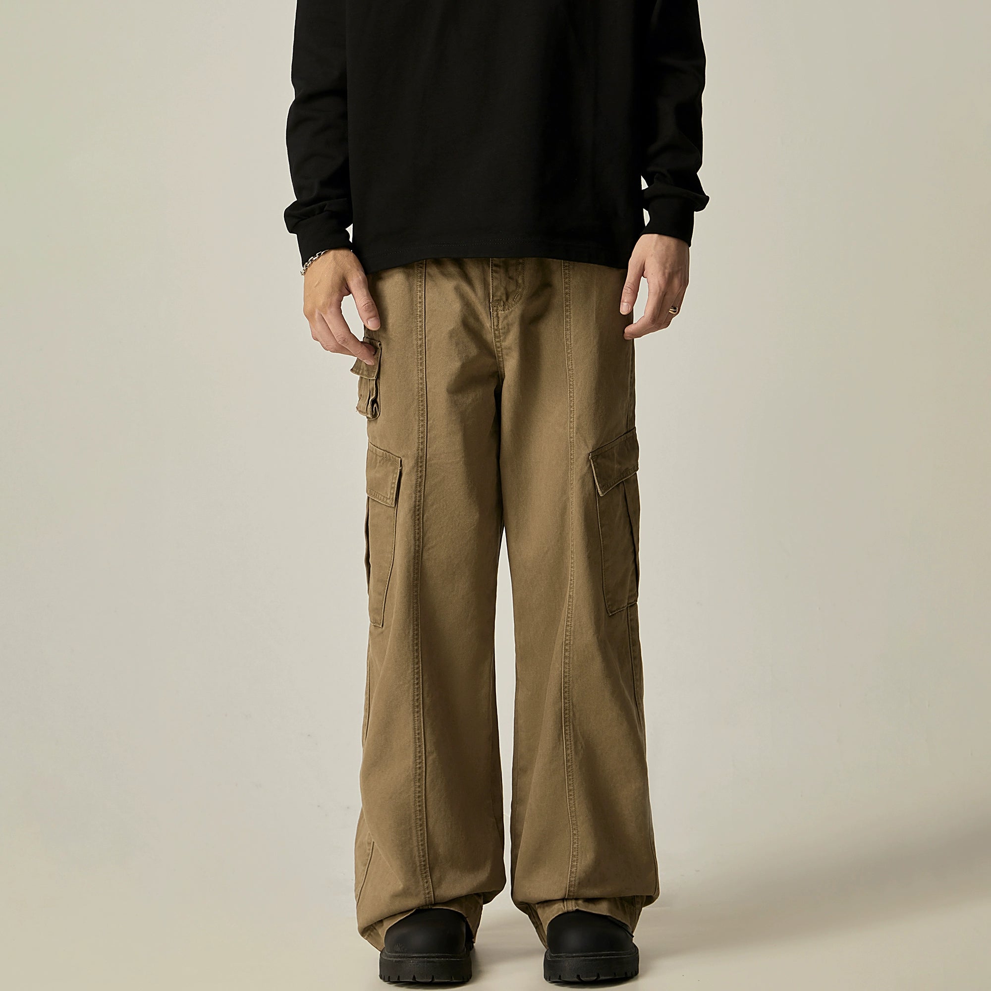 Black Wide Leg Cargo Pants