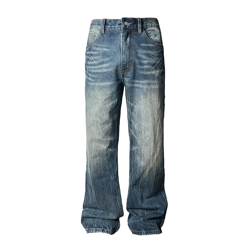 Vintage Wash Wide-Leg Stack Jeans