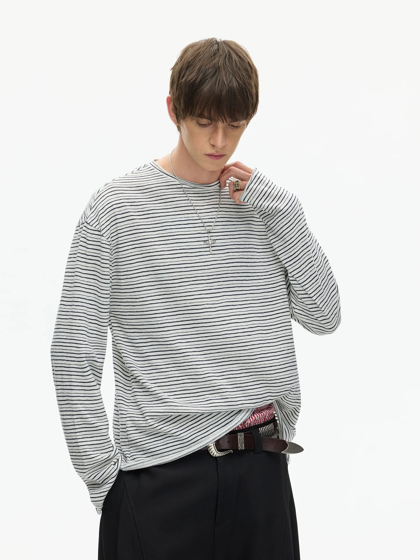 Tidal Stripe Layered Long Sleeve Tee