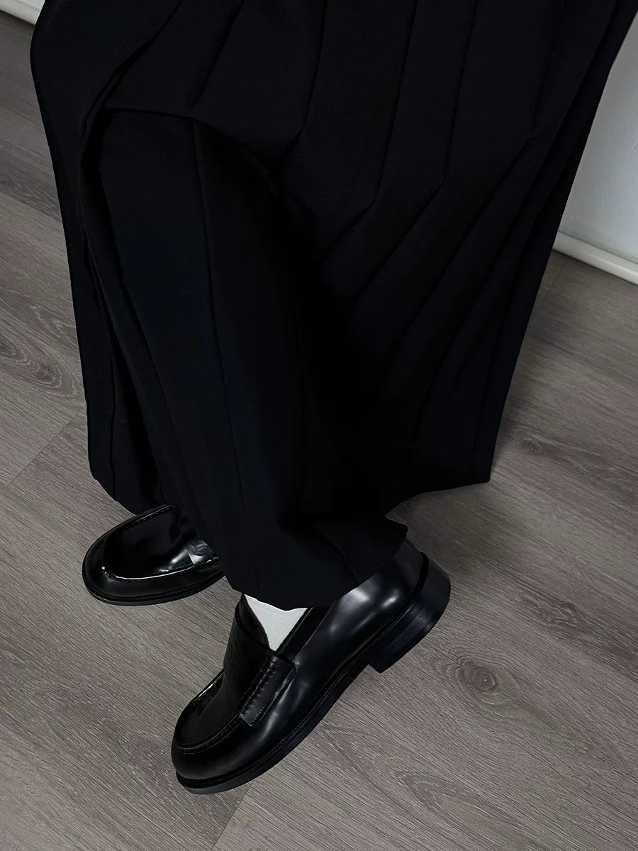 Vampire Leather Loafers - worn with black trousers