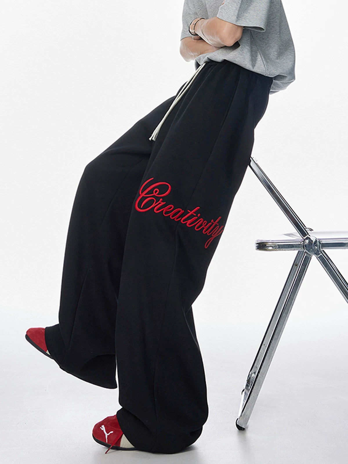 Script Wide-Leg Sweatpants