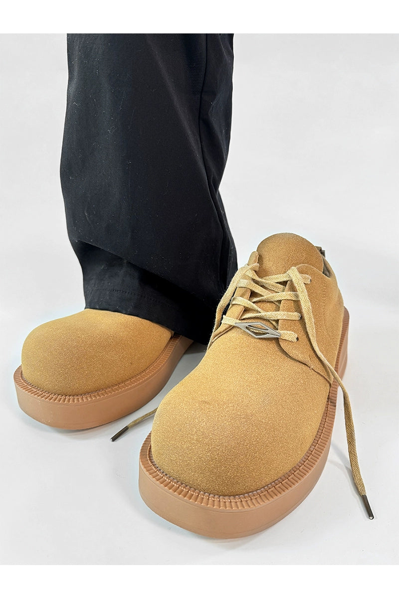 Chunky Work-Style Suede Derby Shoes