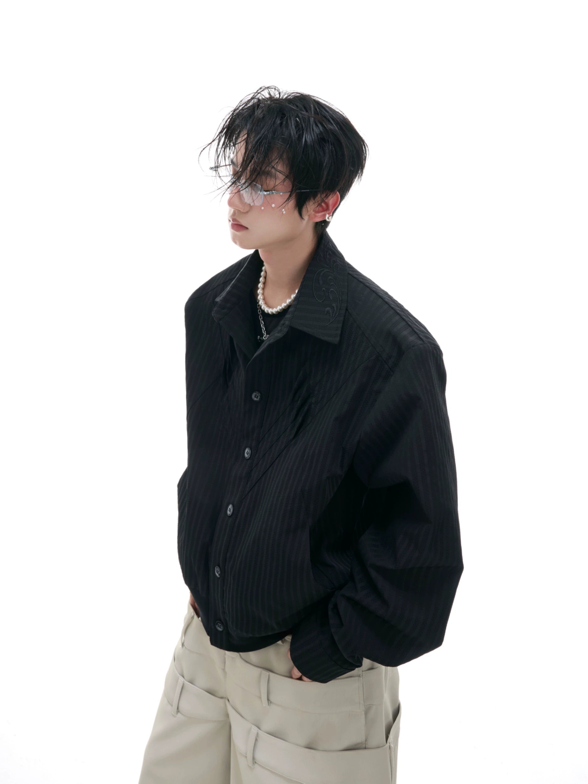 White Oversized Cotton Long Sleeve Shirt