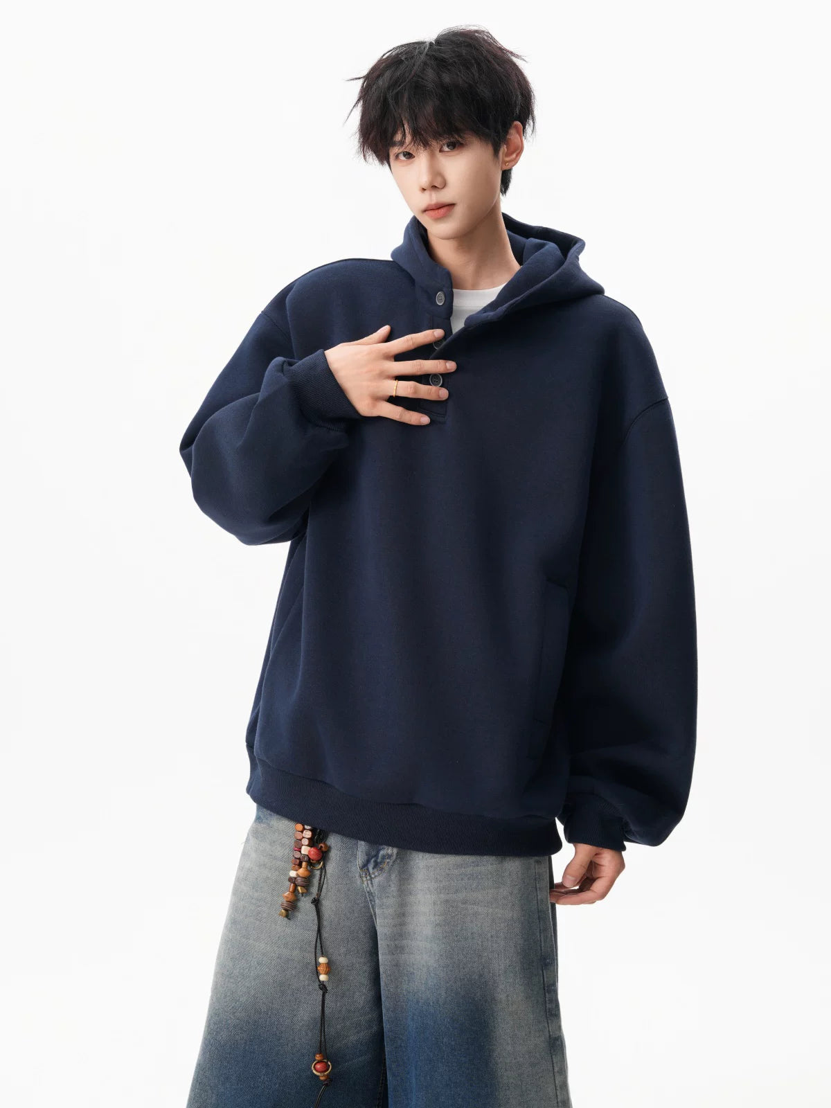 Flannel Trail Henley Hoodie