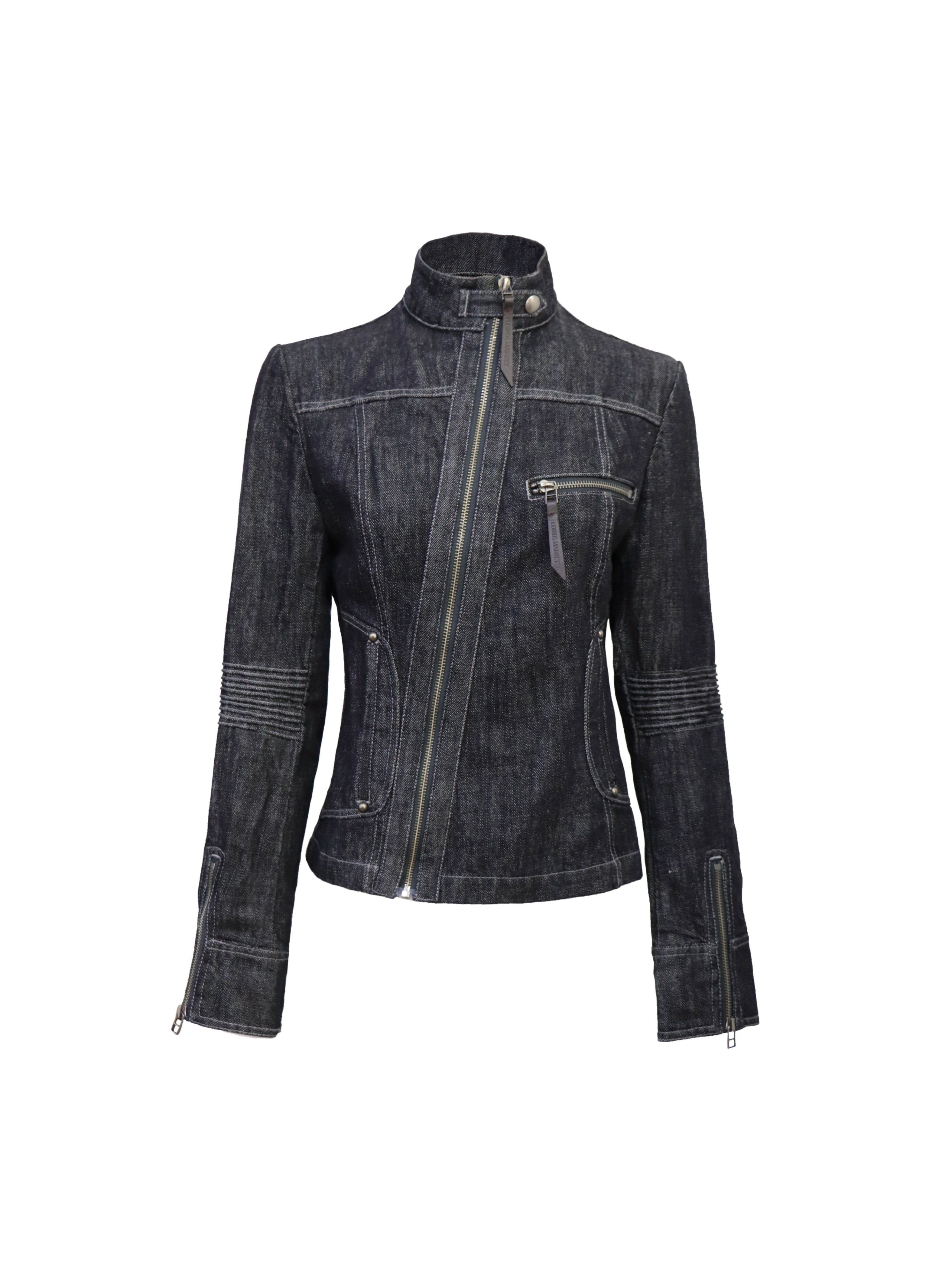 Midnight Terrain Zip-Up Denim Jacket