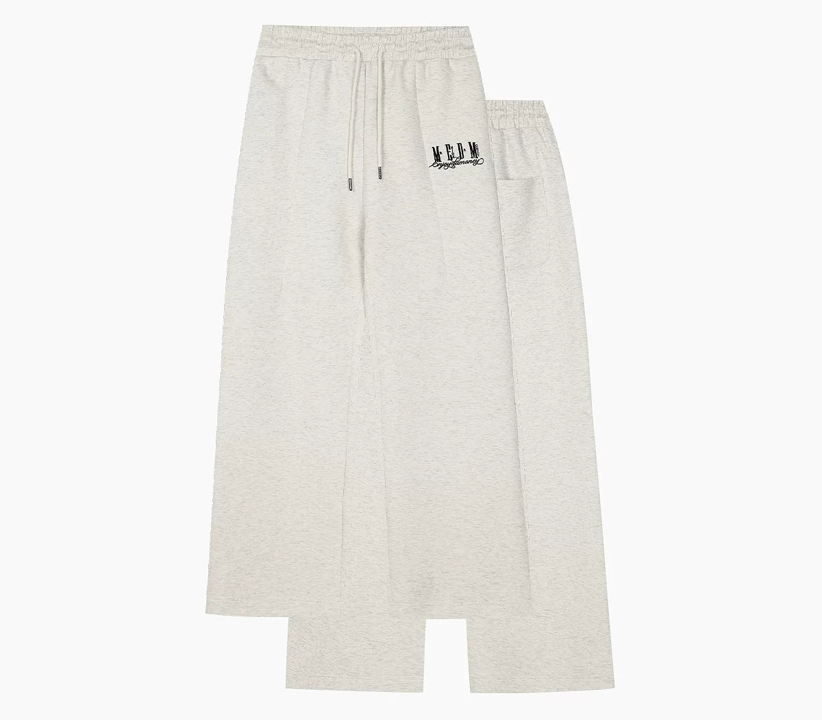 Logo Embroidered Wide-Leg Drawstring Sweatpants