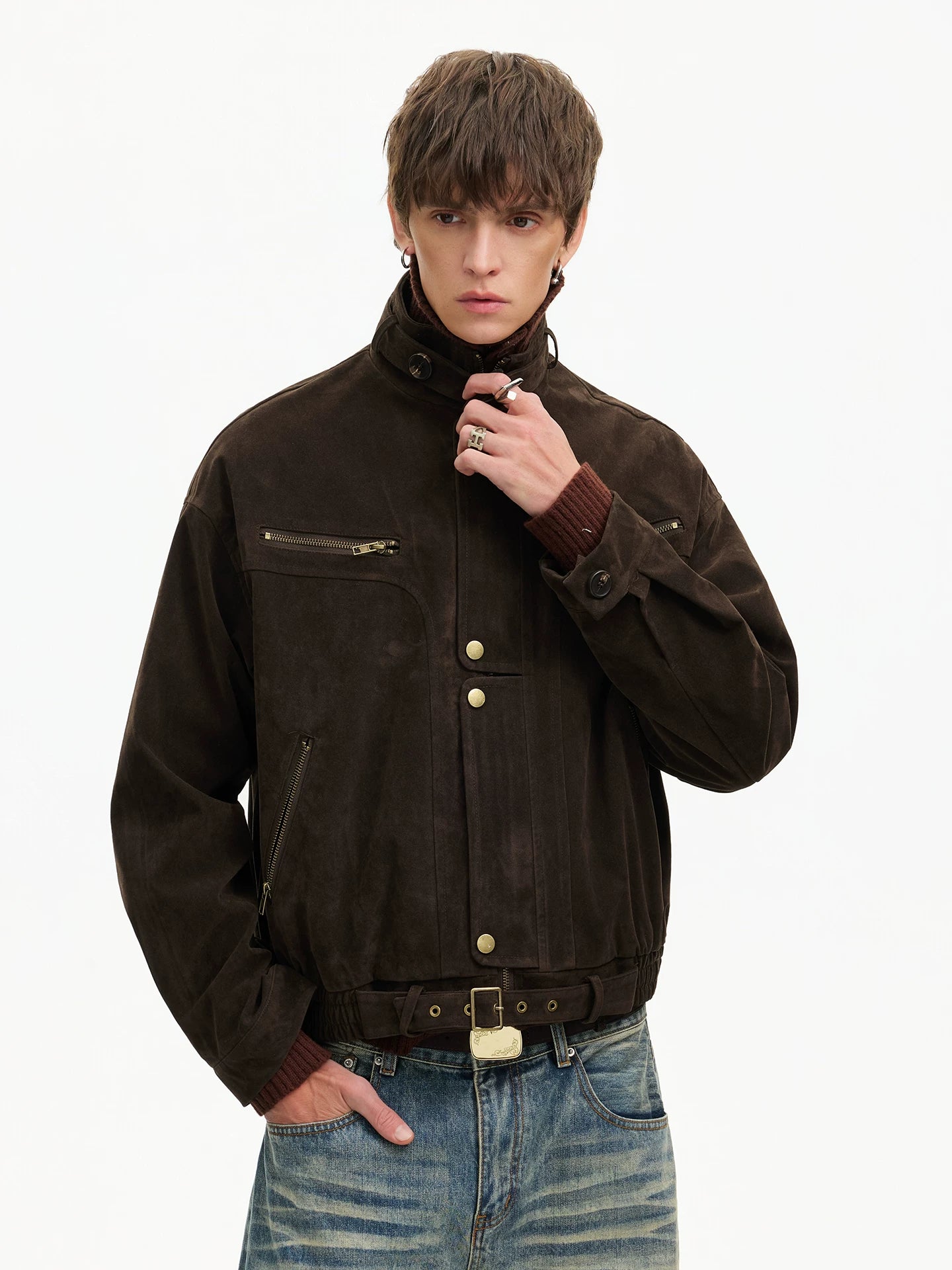 Midnight Garrison Velvet Utility Jacket