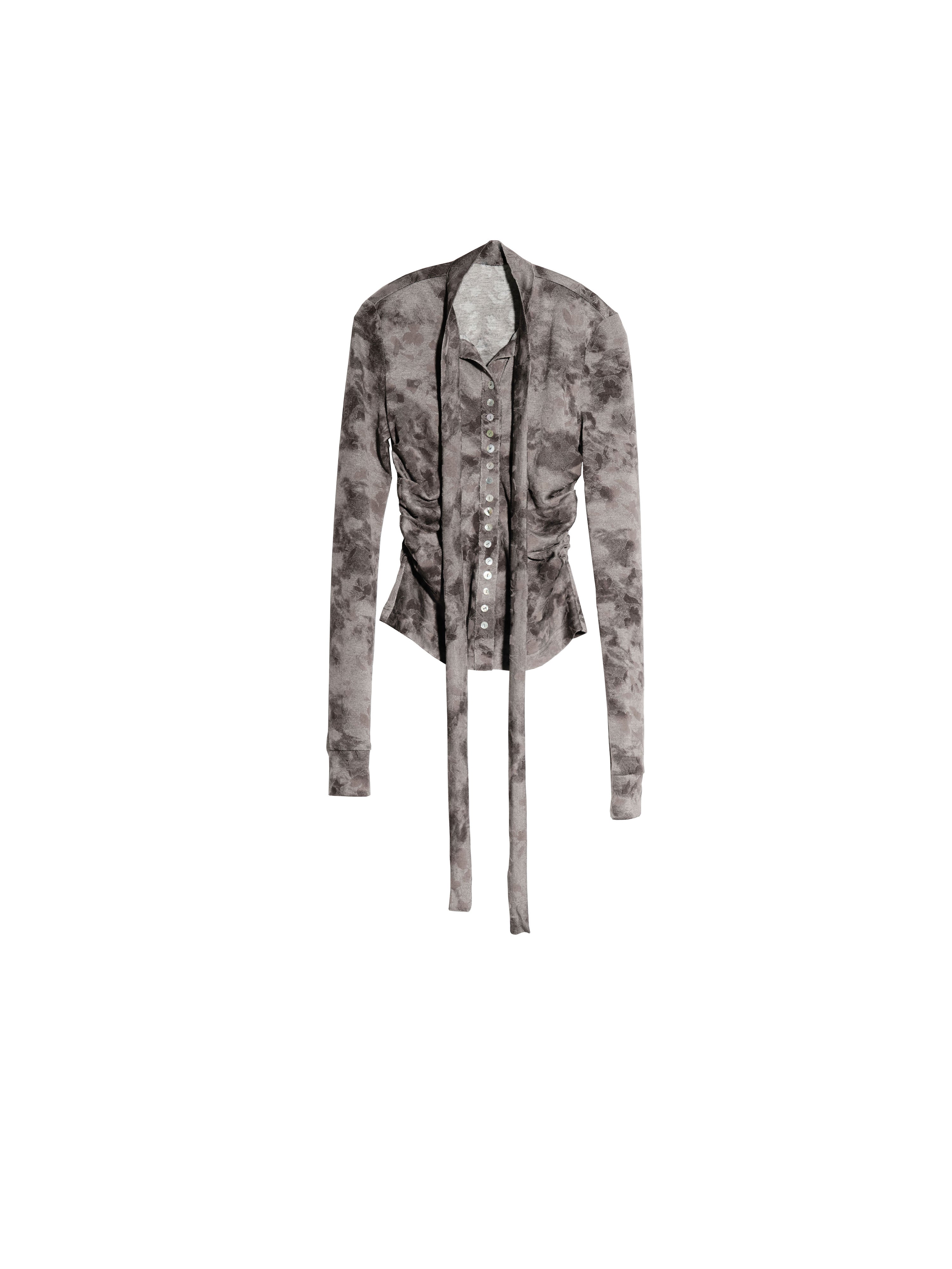 Tie Waist Marble Print Cardigan