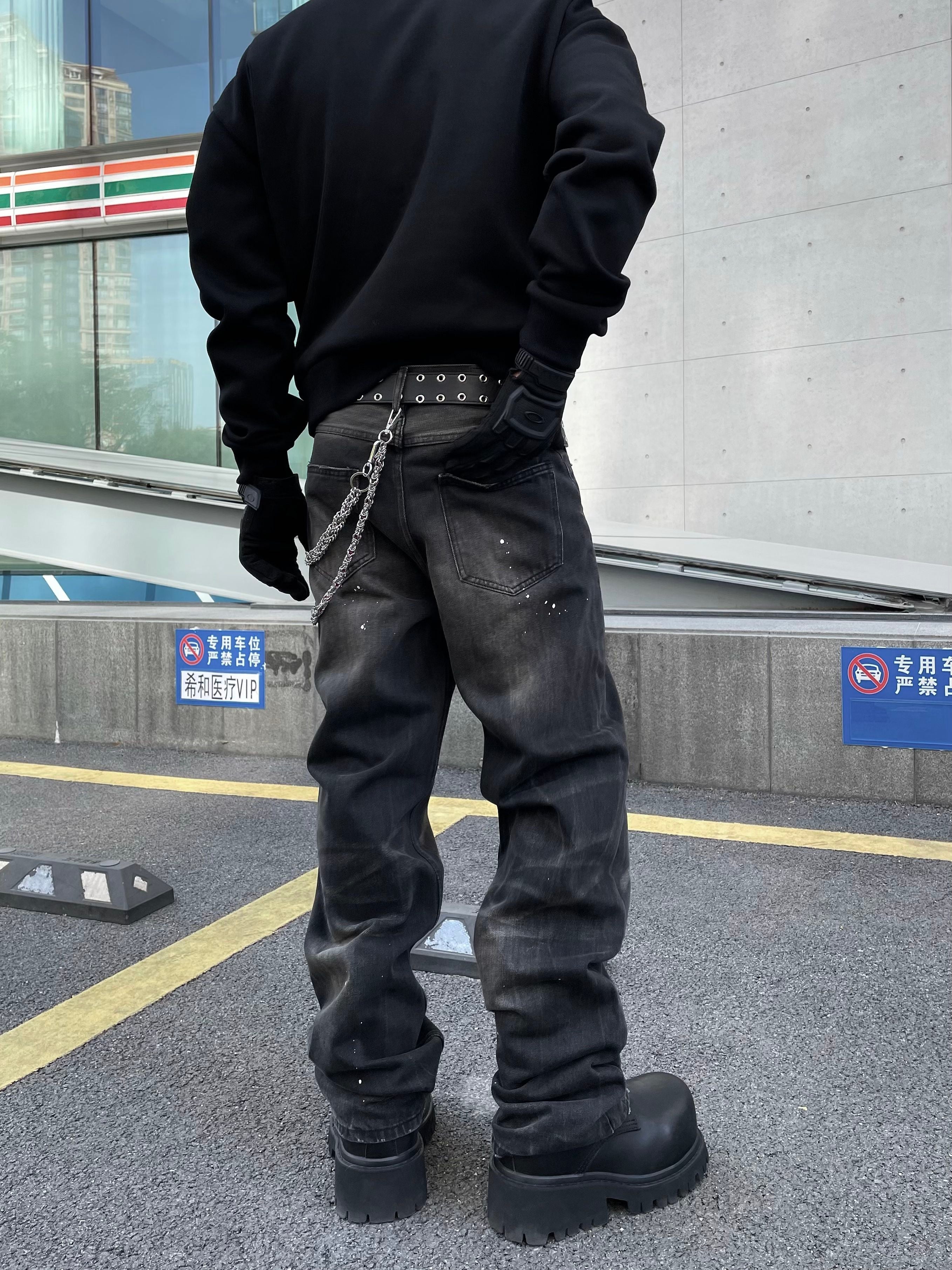 Shadow Fade Splatter Straight Jeans