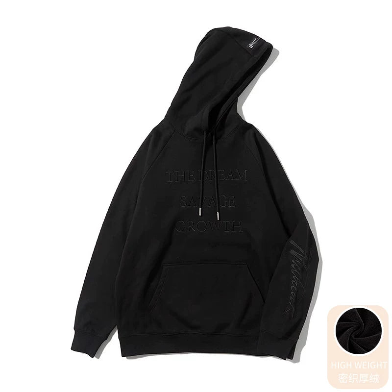 Embossed Lettering Oversized Pullover Hoodie