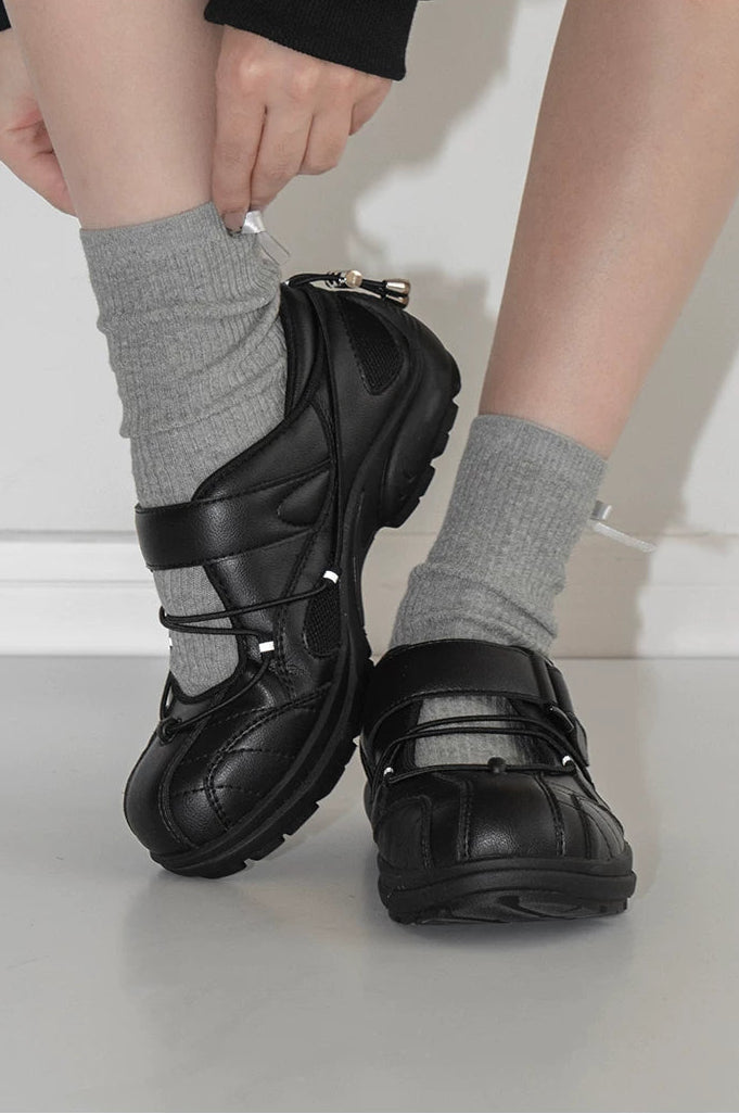 Quilted Strap Mary Jane Flats